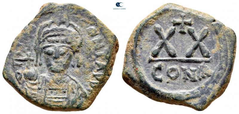 Tiberius II Constantine AD 578-582. Constantinople
Half Follis or 20 Nummi Æ
...