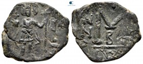 Tiberius III (Apsimar) AD 698-705. Constantinople. Follis or 40 Nummi Æ