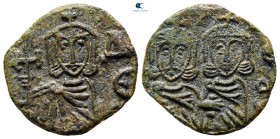 Constantine V Copronymus, with Leo IV AD 741-775. Syracuse. Follis or 40 Nummi Æ