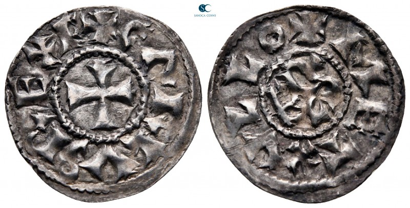 Charles the Bald AD 843-877. Melle mint
Denier AR

20 mm, 1,73 g

+ CARLVS ...