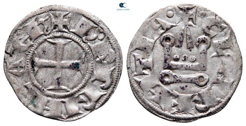 Charles I de Anjou AD 1278-1285. Glarenza (modern Kyllini in Elis)
Denier Tourn...