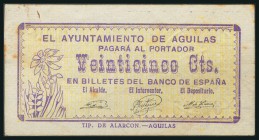 AGUILAS (MURCIA). 25 Céntimos. 1 de Octubre de 1937. (González: 92). MBC+.