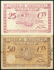 ALBACETE. 25 Céntimos y 50 Céntimos. (1938ca). (González: 127/28). SC/MBC.