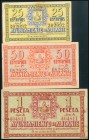 ALICANTE. 25 Céntimos, 50 Céntimos y 1 Peseta. 17 de Junio de 1937. Series C, B y A, respectivamente. (González: 508, 509, 510). EBC.
