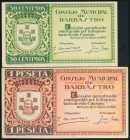 BARBASTRO (HUESCA). 50 Céntimos y 1 Peseta. 18 de Agosto de 1937. Series B y C, respectivamente. (González: 881, 882). EBC+.