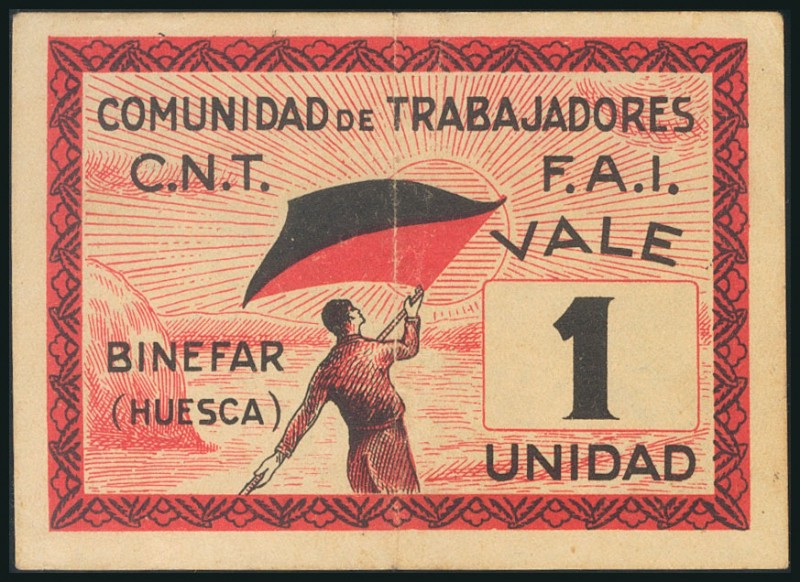 BINEFAR (HUESCA). 1 Unidad. (1937ca). (González: 1219). Raro. MBC.