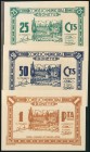BINEFAR (HUESCA). 5 Céntimos, 10 Céntimos, 25 Céntimos, 50 Céntimos y 1 Peseta. 25 de Octubre de 1937. (González: 1226/30). Rara serie completa. EBC+/...