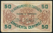 CARTAGENA (MURCIA). 50 Céntimos. Junio 1937. (González: 1685). MBC+.