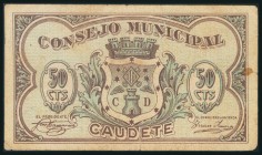 CAUDETE (ALBACETE). 50 Céntimos. (1938ca). (González: 1849). Raro. MBC.
