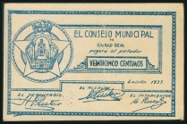 CIUDAD REAL. 25 Céntimos. (1937ca). Serie A. (González: 1980). EBC-.