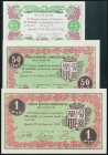 GUADIX (GRANADA). 25 Céntimos, 50 Céntimos y 1 Peseta. 1 de Enero de 1938. (González: 2770/72). Serie completa. SC.