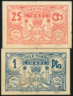 LINARES (JAEN). 25 Céntimos y 1 Peseta. (1938ca). (González: 3161, 3163). MBC/BC.