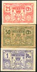 LINARES (JAEN). 25 Céntimos, 50 Céntimos y 1 Peseta. (1938ca). (González: 3161/63). Inusual serie completa. EBC/BC.