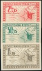 POLAN (TOLEDO). 25 Céntimos, 50 Céntimos y 1 Peseta. (1938ca). (González: 4219/21). Rara serie completa. SC-.