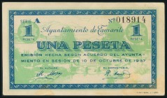 TAMARITE DE LITERA (HUESCA). 1 Peseta. 10 de Octubre de 1937. Serie A. (González: 4974). EBC.