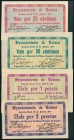 TOTANA (MURCIA). 25 Céntimos, 50 Céntimos, 1 Peseta y 2 Pesetas. 15 de Febrero de 1937. (González: 5159/62). SC.
