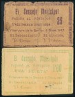 VILLANUEVA DE LA SERENA (BADAJOZ). 25 Céntimos y 1 Peseta. 2 de Diciembre de 1937. (González: 5651, 5653). Inusuales. BC/MBC-.