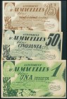 ALMACELLES (LERIDA). 25 Céntimos, 50 Céntimos y 1 Peseta. Octubre 1937. (González: 6207/09). Inusual serie completa. EBC.