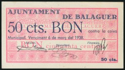 BALAGUER (LERIDA). 50 Céntimos. 6 de Marzo de 1937. (González: 6484). EBC+.