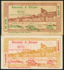 BALAGUER (LERIDA). 50 Céntimos y 1 Peseta. 5 de Agosto de 1937. (González: 6487/88). EBC/MBC+.