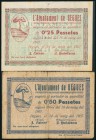 BEGUES (BARCELONA). 25 Céntimos y 50 Céntimos. 24 de Mayo de 1937. (González: 6935, 6936). EBC-/MBC.