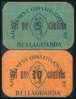 BELLAGUARDA (LERIDA). 5 Céntimos y 10 Céntimos. (1938ca). (González: 6956/57). Rara serie completa. EBC.