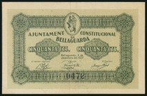 BELLAGUARDA (LERIDA). 50 Céntimos. 3 de Diciembre de 1937. (González: 6959). EBC+.