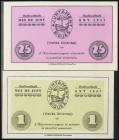 BIGUES (BARCELONA). 25 Céntimos y 1 Peseta. Junio 1937. (González: 7051, 7052). Inusuales, especialmente en esta calidad. EBC+.