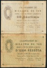 BISAURA DE TER (BARCELONA). 50 Céntimos y 1 Peseta. 23 de Mayo de 1937. (González: 7059, 7060). BC.