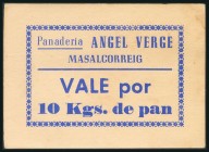 Vale de 10 Kilos de pan de la panadería de Angel Verge, de Masalcorreig, de Lérida. EBC+.
