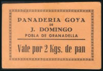 Vale de 2 Kilos de la panadería Goya de Juan Domingo, en Pobla de Granadella, Lérida. EBC+.