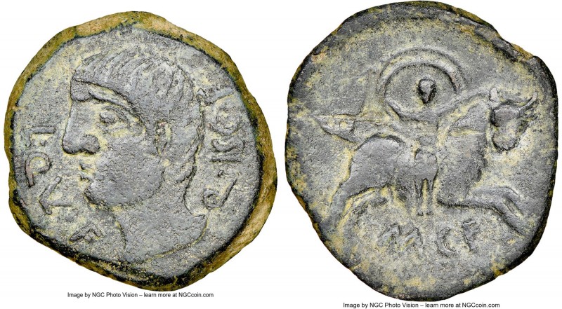 SPAIN. Castulo. Ca. early 1st century BC. AE as (29mm, 2h). NGC Choice VF. L•QVL...