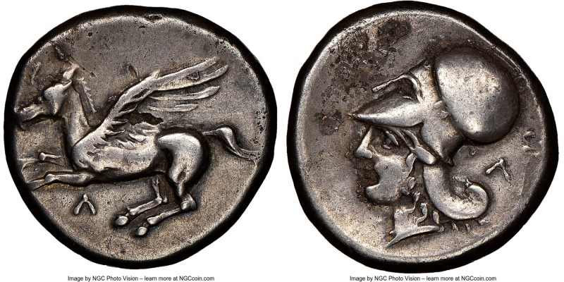 ACARNANIA. Leucas. Ca. 4th century BC. AR stater (19mm, 10h). NGC VF. Pegasus wi...