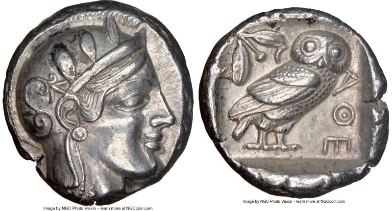 ATTICA. Athens. Ca. 455-440 BC. AR tetradrachm (25mm, 17.12 gm, 2h). NGC Choice ...