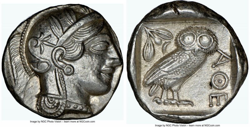 ATTICA. Athens. Ca. 440-404 BC. AR tetradrachm (25mm, 17.20 gm, 4h). NGC Choice ...