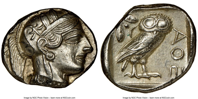ATTICA. Athens. Ca. 440-404 BC. AR tetradrachm (26mm, 17.17 gm, 7h). NGC Choice ...