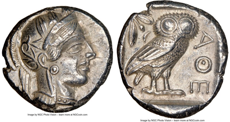 ATTICA. Athens. Ca. 440-404 BC. AR tetradrachm (23mm, 17.17 gm, 4h). NGC Choice ...