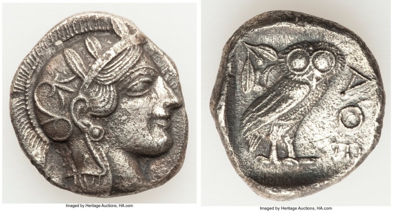 ATTICA. Athens. Ca. 440-404 BC. AR tetradrachm (25mm, 16.19 gm, 1h). Choice XF, ...