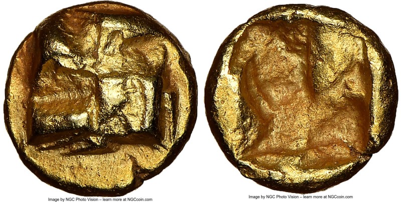 IONIA. Uncertain mint. Ca. 625-550 BC. EL 1/24 stater or myshemihecte (7mm). NGC...