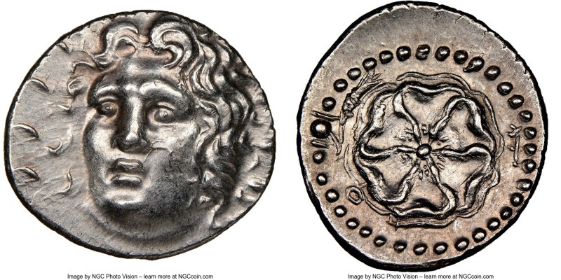 CARIAN ISLANDS. Rhodes. Ca. 84-30 BC. AR drachm (19mm, 4.09 gm, 9h). NGC Choice ...