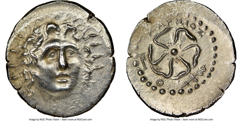 CARIAN ISLANDS. Rhodes. Ca. 84-30 BC. AR drachm (19mm, 12h). NGC Choice AU, brus...