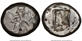 ACHAEMENID PERSIA. Xerxes II-Artaxerxes II (5th-4th centuries BC). AR siglos (16mm). NGC Choice VF. Sardes, ca. 420-375 BC. Persian king or hero, wear...
