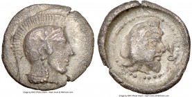 LYCIAN DYNASTS. Kherei (ca. 440-410/390 BC). AR obol (9mm, 11h). NGC Choice VF. Uncertain mint. Head of Athena right, wearing crested Attic helmet, th...
