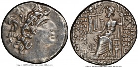 SELEUCID KINGDOM. Philip I Philadelphus (ca. 95/4-76/5 BC). Aulus Gabinius, as Proconsul (57-55 BC). AR tetradrachm (26mm, 1h). NGC XF. Posthumous iss...