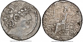 SELEUCID KINGDOM. Philip I Philadelphus (ca. 95/4-76/5 BC), Q. Caecilius Bassus as proconsul. AR tetradrachm (28mm, 2h). NGC Choice XF. Posthumous iss...