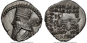 PARTHIAN KINGDOM. Pacorus I (ca. AD 78-120). AR drachm (20mm, 3.54 gm, 11h). NGC MS 5/5 - 3/5, brushed, marks. Ecbatana. Bust of Pacorus left with lon...