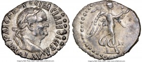 CAPPADOCIA. Caesarea. Vespasian (AD 69-79). AR hemidrachm (15mm, 12h). NGC XF. AYTOKP KAICAP OYЄCΠACIANOC CЄBA, laureate head of Vespasian right / Vic...