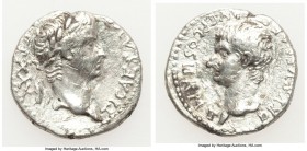Tiberius (AD 14-37), with Drusus Caesar. AR drachm (18mm, 3.09 gm, 11h). XF, cleaning marks. Caesarea, Cappadocia, AD 33/4. TI CAES AVG P M-TR P XXXV ...