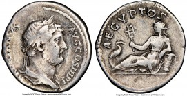 Hadrian (AD 117-138). AR denarius (18mm, 7h). NGC Choice Fine. Rome, AD 130-133. HADRINVS-AVG COS III P P, laureate, draped bust of Hadrian right, see...