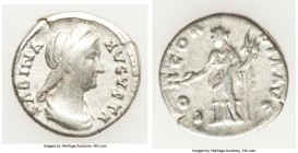 Sabina (AD 128-136/7). AR denarius (18mm, 6h). Fine. Rome, ca. 128-136/7. SABINA-AVGVSTA, diademed, draped bust of Sabina right, seen from front, hair...